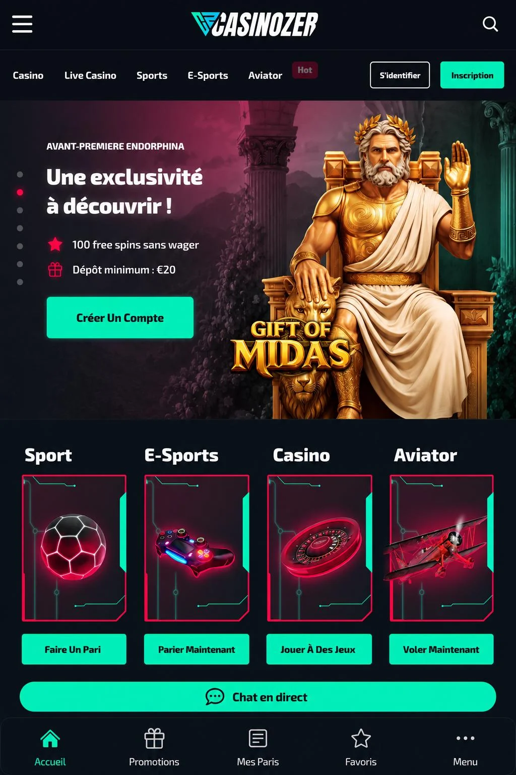 Télécharger et installer l'application Casinozer application